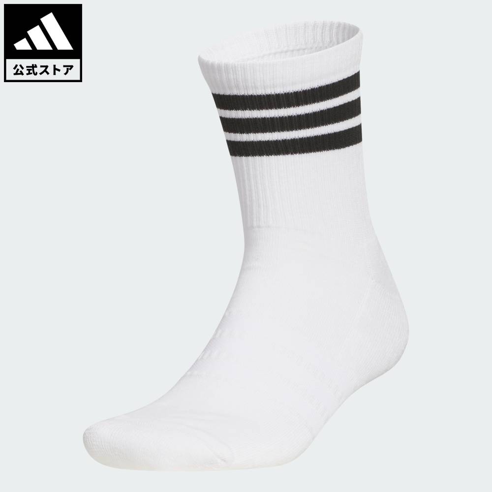 乐天商城 - 【ポイント10倍 5/9 20:00～5/20 23:59】 【公式】アディダス adidas 返品可 ゴルフ スリーストライプス ハーフ クルーソックス パフォーマンス ユニセックス アクセサリー ソックス・靴下 白 ホワイト JZ2965 【PT】