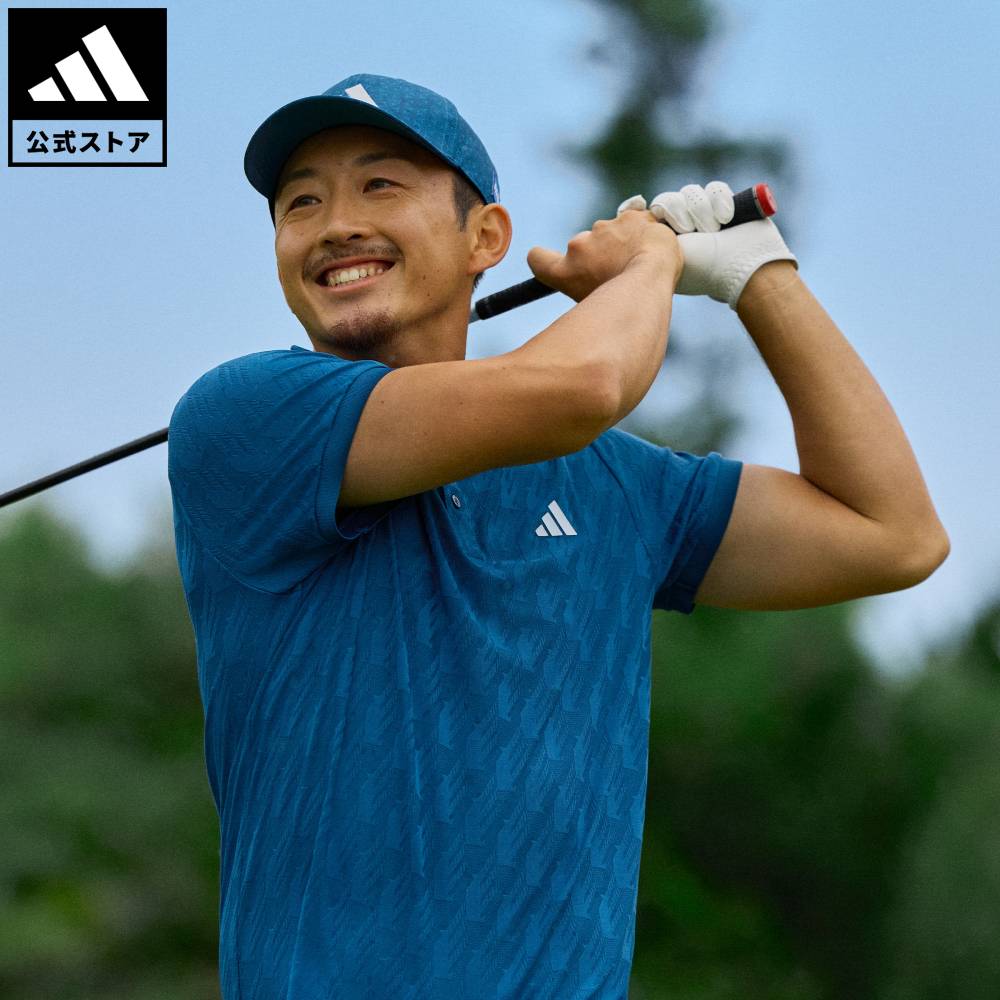 【公式】アディダス adidas 返品可 ゴルフ ジャカード 半袖ポロ パフォーマンス メンズ ウェア・服 ポロシャツ 青 ブルー JZ4360