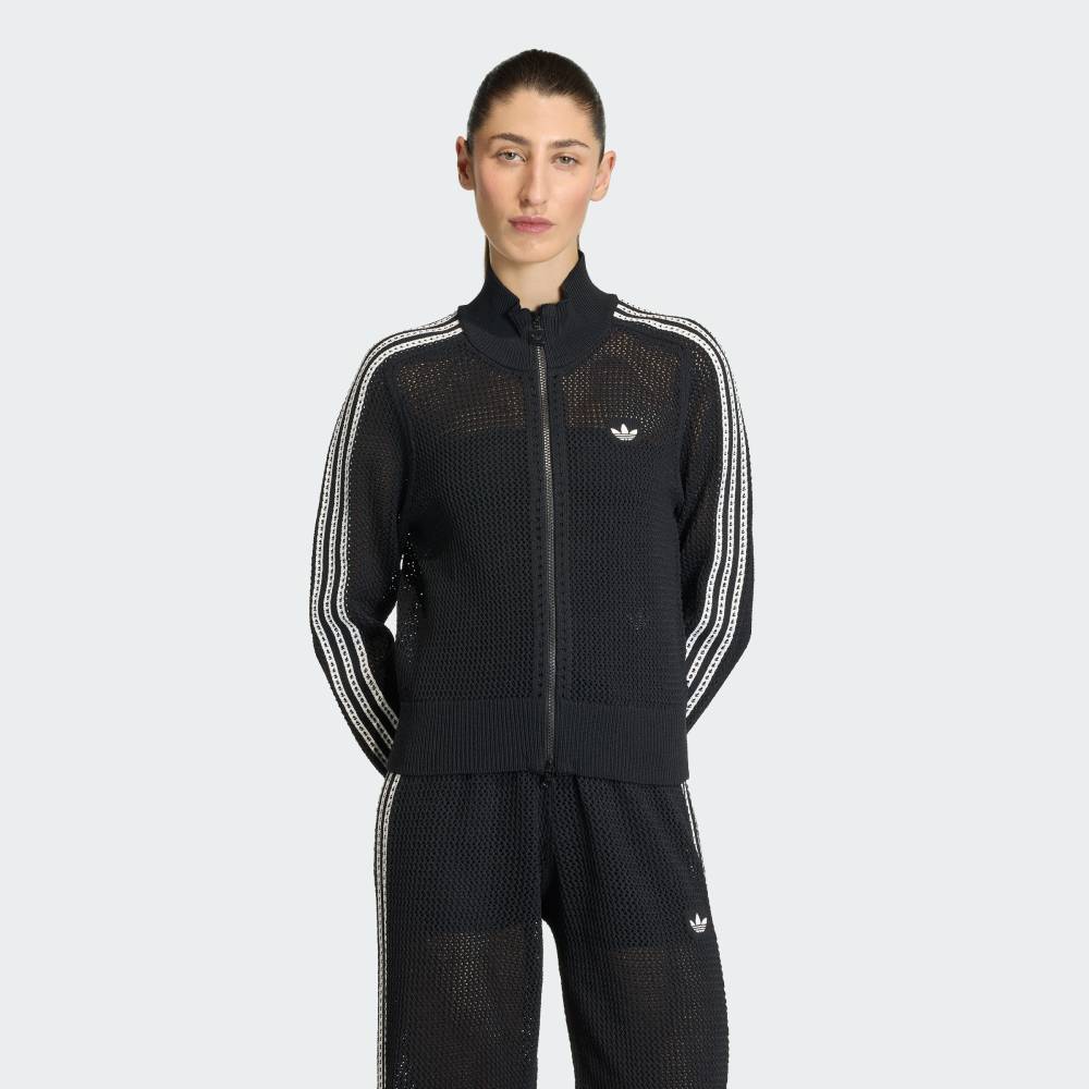 【ポイント20倍 04/14 20:00～04/20 23:59】 【公式】アディダス adidas 返品可 ライフスタイル ニット クロシェ ファイヤーバード トラックトップ オリジナルス レディース ウェア・服 ジャージ 黒 ブラック KC6497 【PT】 2