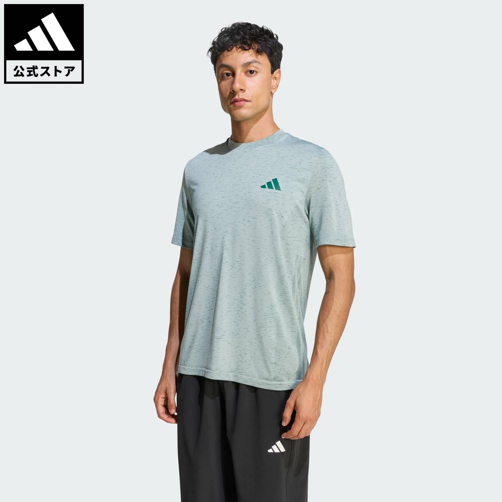 樂天商城 - 【ポイント20倍 04/14 20:00～04/20 23:59】 【公式】アディダス adidas 返品可 ジム・トレーニング ワークアウト エッセンシャルズ シームレス Tシャツ パフォーマンス メンズ ウェア・服 Tシャツ 緑 グリーン KC8145 【PT】