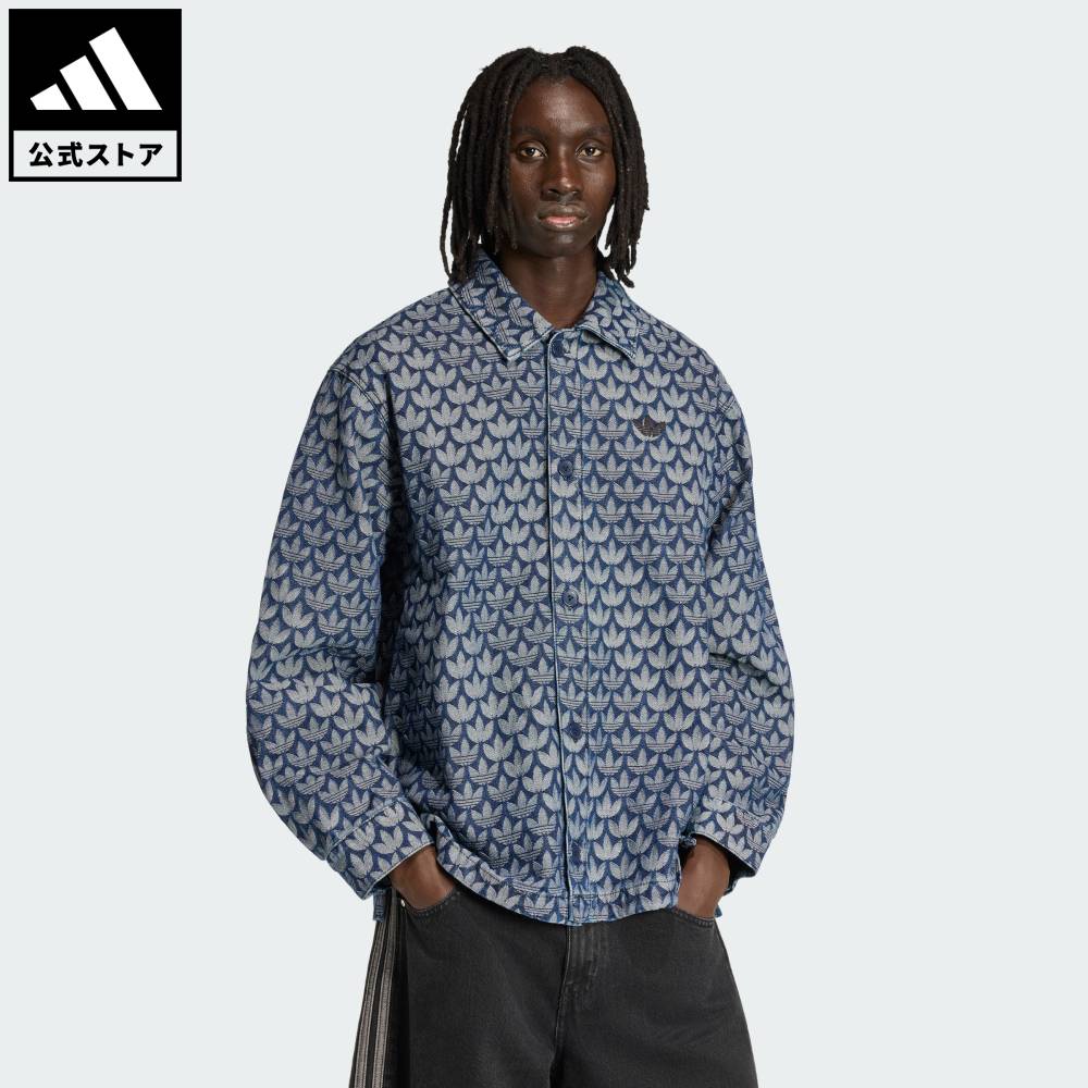 【公式】アディダス adidas 返品可 ライフスタイル デニム モノグラム シャツ オリジナルス メンズ ウェア・服 シャツ 青 ブルー KD0397