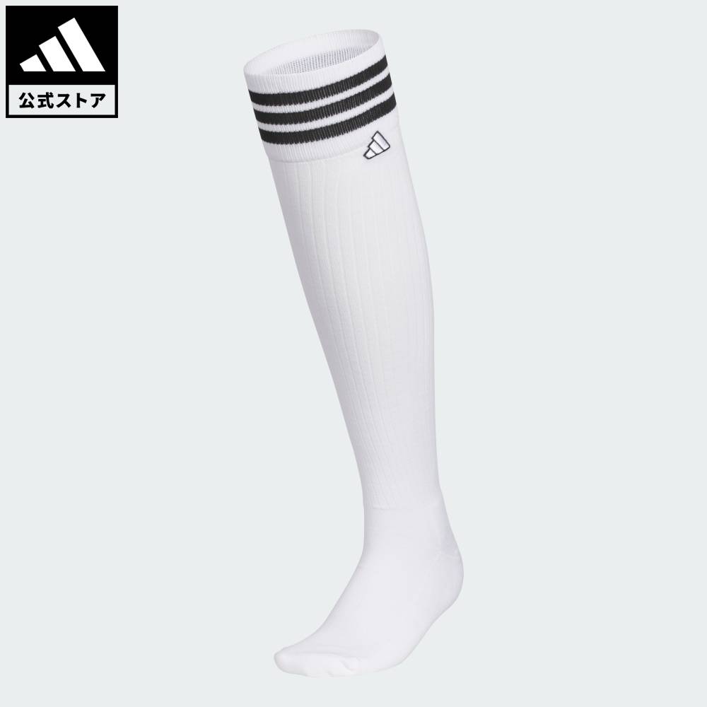 乐天商城 - 【ポイント10倍 5/9 20:00～5/20 23:59】 【公式】アディダス adidas 返品可 ゴルフ スリーストライプス 膝丈ニーハイ ソックス パフォーマンス レディース アクセサリー ソックス・靴下 白 ホワイト KF0459 【PT】