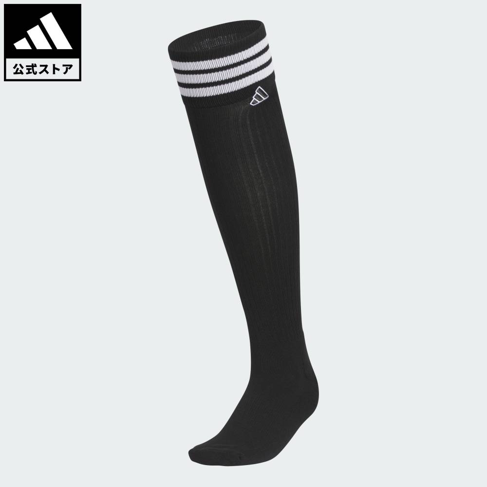 乐天商城 - 【ポイント10倍 5/9 20:00～5/20 23:59】 【公式】アディダス adidas 返品可 ゴルフ スリーストライプス 膝丈ニーハイ ソックス パフォーマンス レディース アクセサリー ソックス・靴下 黒 ブラック KF0460 【PT】