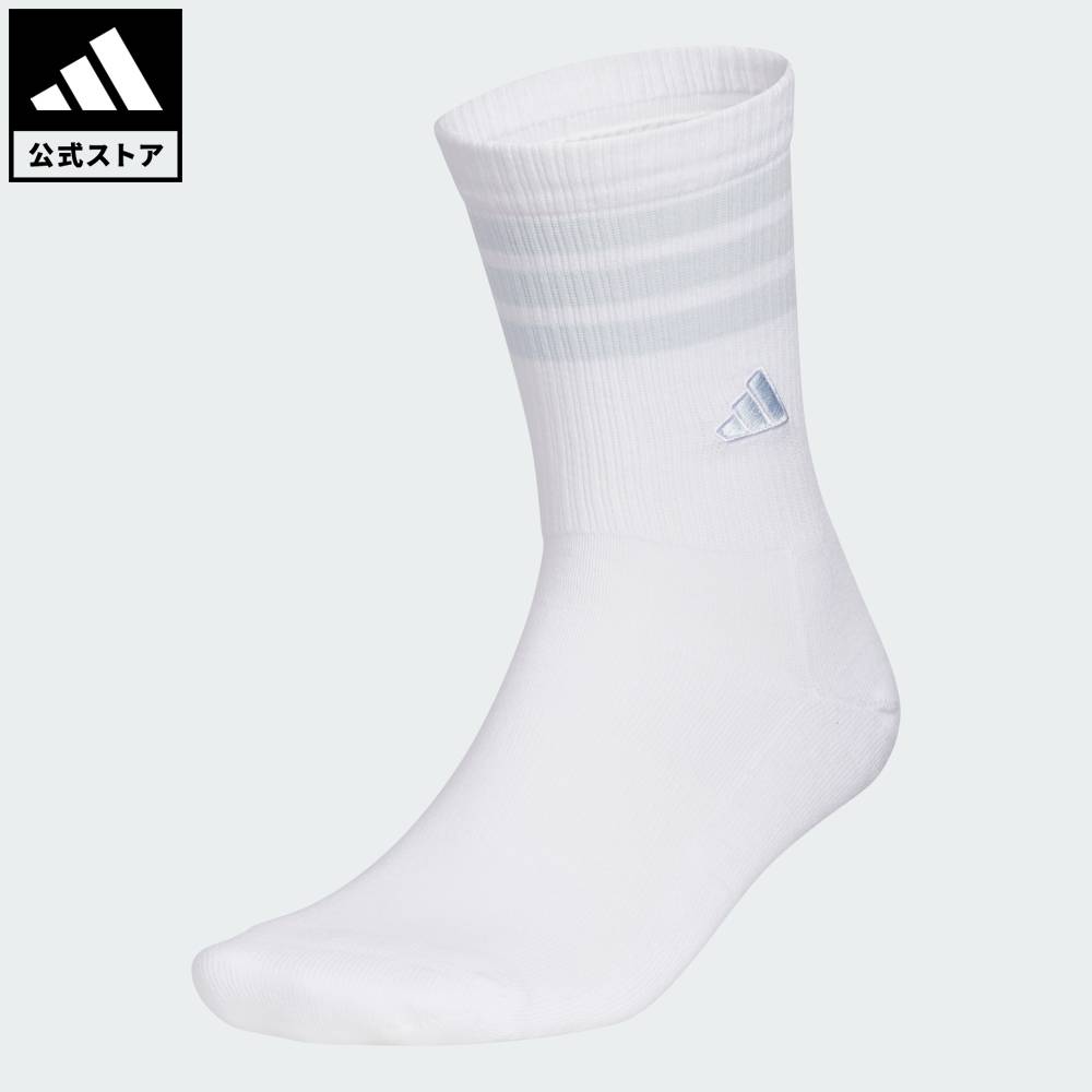 乐天商城 - 【ポイント10倍 5/9 20:00～5/20 23:59】 【公式】アディダス adidas 返品可 ゴルフ スリーストライプス クルーソックス パフォーマンス ユニセックス アクセサリー ソックス・靴下 白 ホワイト KF0461 【PT】
