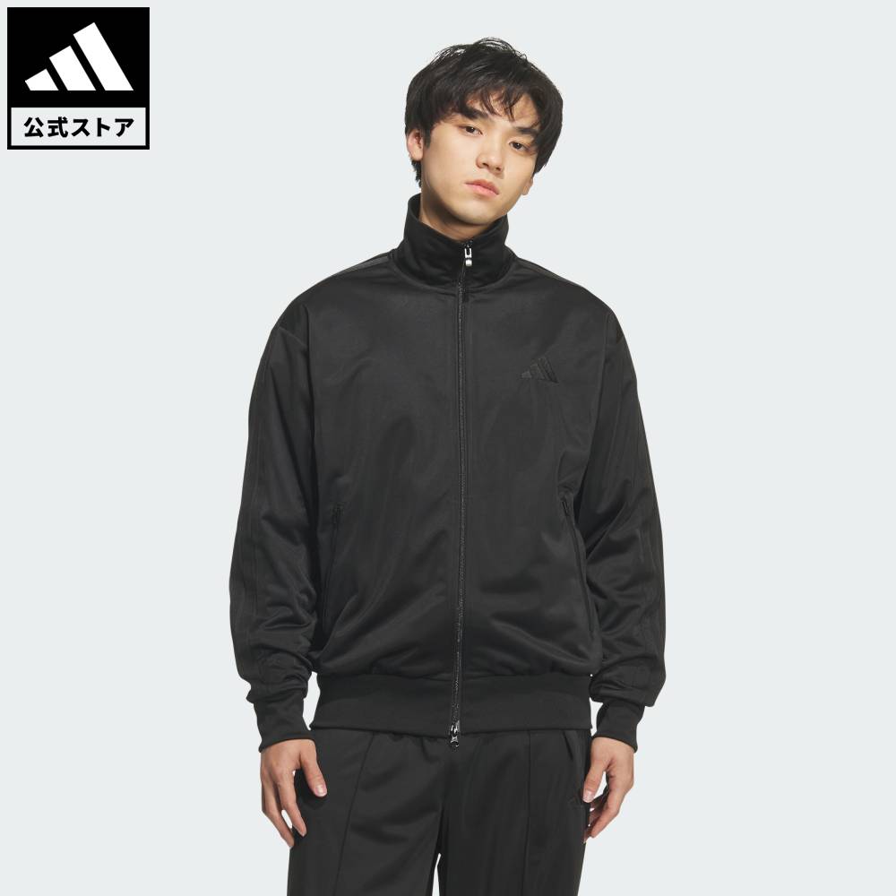 乐天商城 - 【ポイント20倍 5/9 20:00～5/20 23:59】 【公式】アディダス adidas 返品可 ライフスタイル 軽パン トリコットトラックトップ スポーツウェア メンズ ウェア・服 ジャージ 黒 ブラック KQ6935 【PT】