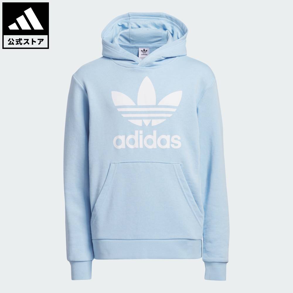 【公式】アディダス adidas 返品可 ライフスタイル 子供用 トレフォイル パーカー[TREFOIL HOODIE] オリジナルス キッズ／子供用 ウェア・服 パーカー（フーディー） 青 ブルー FI0694 【PT】