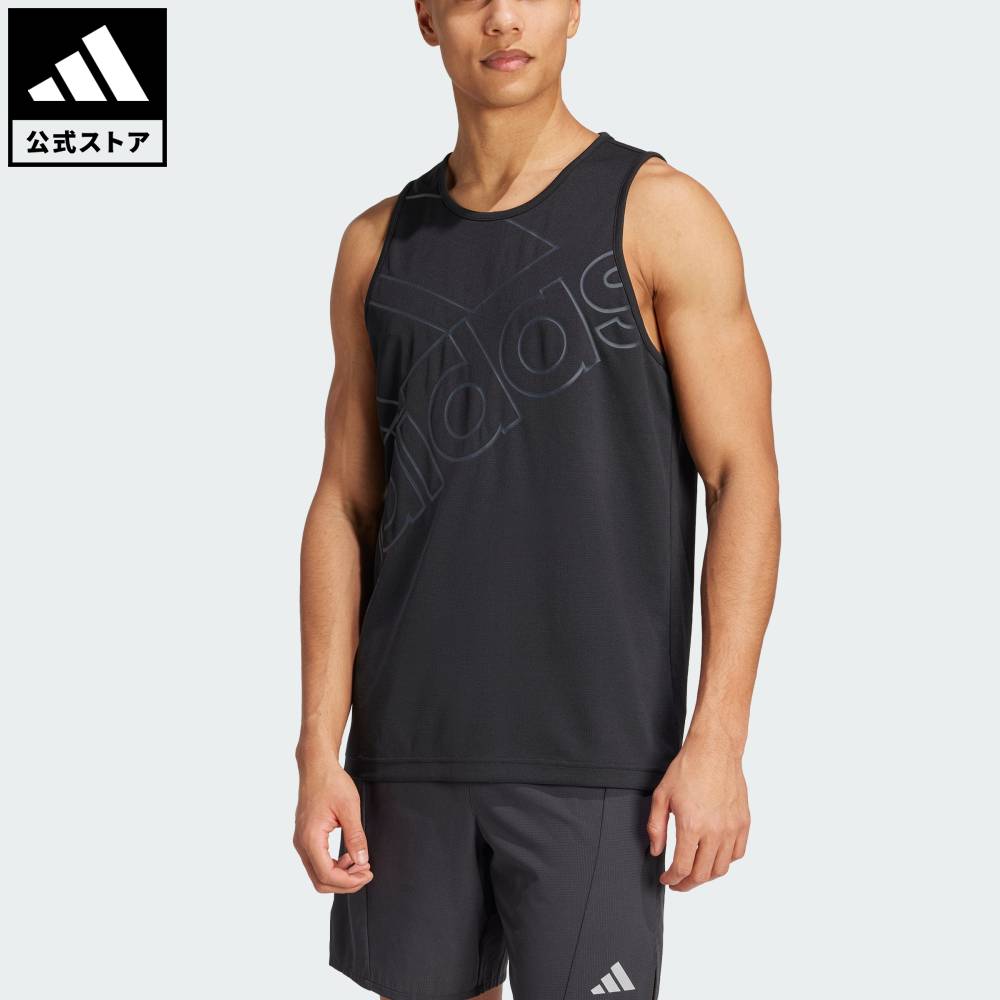 [20x Points 5/9 20:00～5/20 23:59] [Official] adidas AEROREADY Training Logo Graphic Tank Top Performance Men's Wear Black IY6372 [PT] (Returnable)