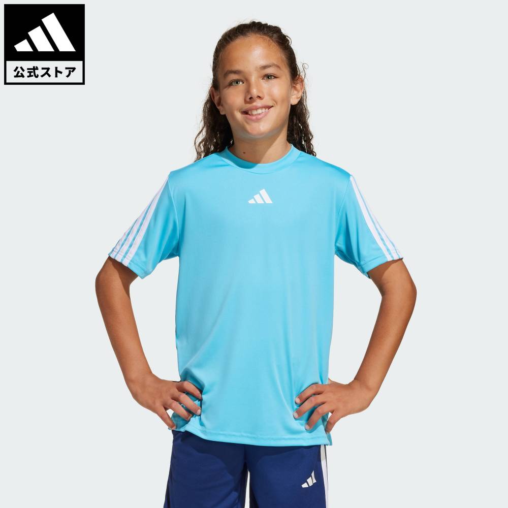 樂天商城 - 【ポイント20倍 5/9 20:00～5/20 23:59】 【公式】アディダス adidas 返品可 ジム・トレーニング トレイン エッセンシャルズ スリーストライプス 半袖Tシャツ キッズ スポーツウェア キッズ／子供用 ウェア・服 Tシャツ 青 ブルー JJ1036 【PT】