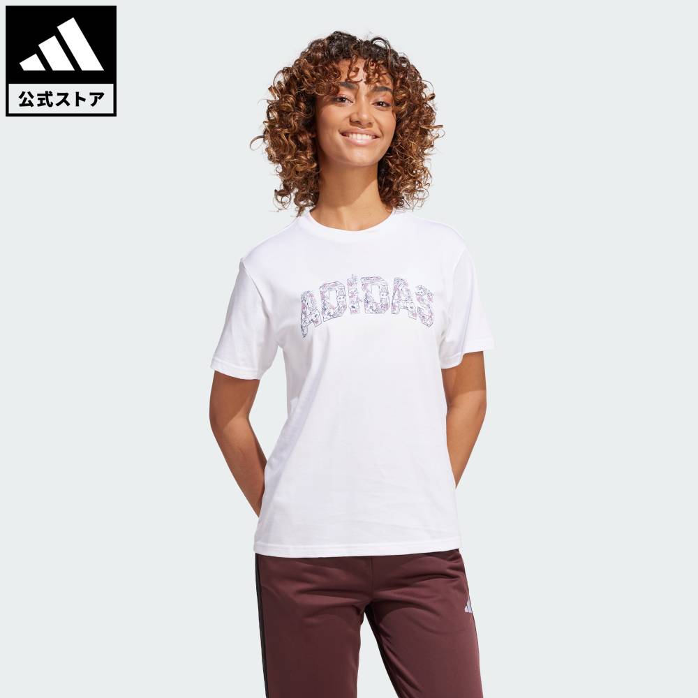 乐天商城 - 【公式】アディダス adidas 返品可 ライフスタイル Tech Illustrate Graphic 半袖Tシャツ スポーツウェア レディース ウェア・服 Tシャツ 白 ホワイト JJ4043