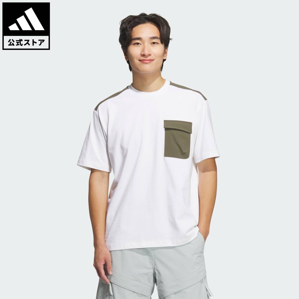 乐天商城 - 【20％OFFクーポン対象 05/09 20:00～05/20 23:59】 【公式】アディダス adidas 返品可 ライフスタイル シティエスケープ ルーズフィット ファブリックミックス 半袖ポケットTシャツ スポーツウェア メンズ ウェア・服 Tシャツ 白 ホワイト JM2061