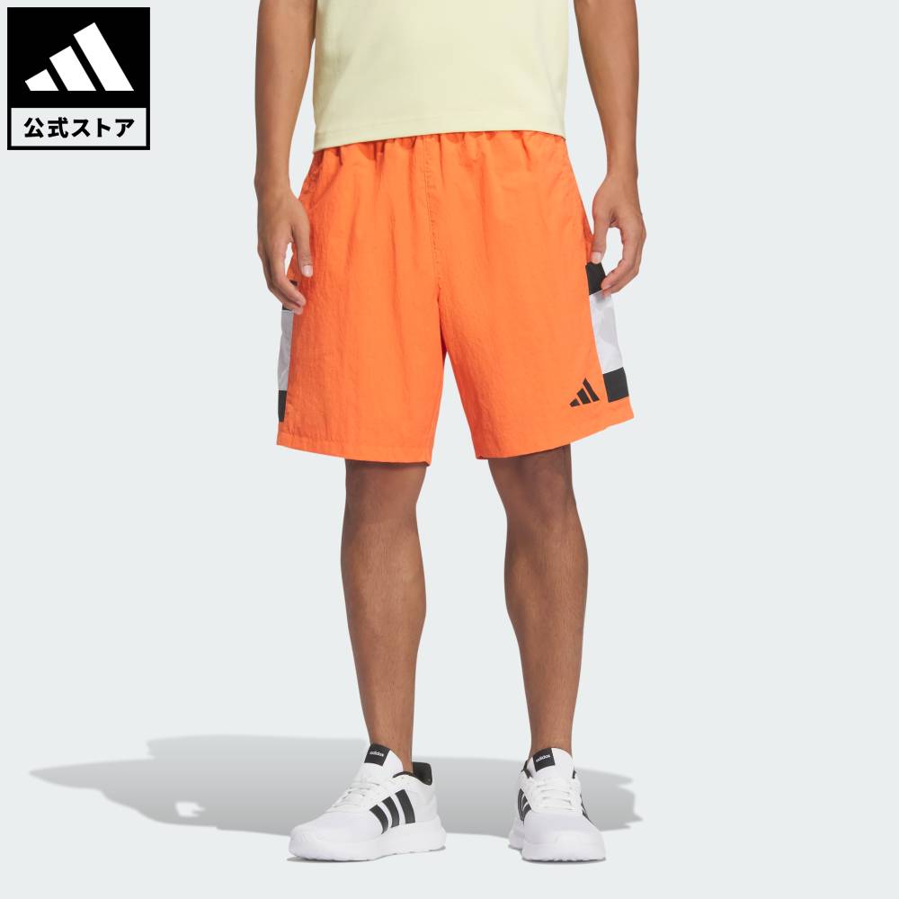 樂天商城 - 【公式】アディダス adidas 返品可 ライフスタイル ワーディング パック ルーズフィット メッシュ裏地付き ウーブンショーツ スポーツウェア メンズ ウェア・服 ショートパンツ・短パン オレンジ JM2075