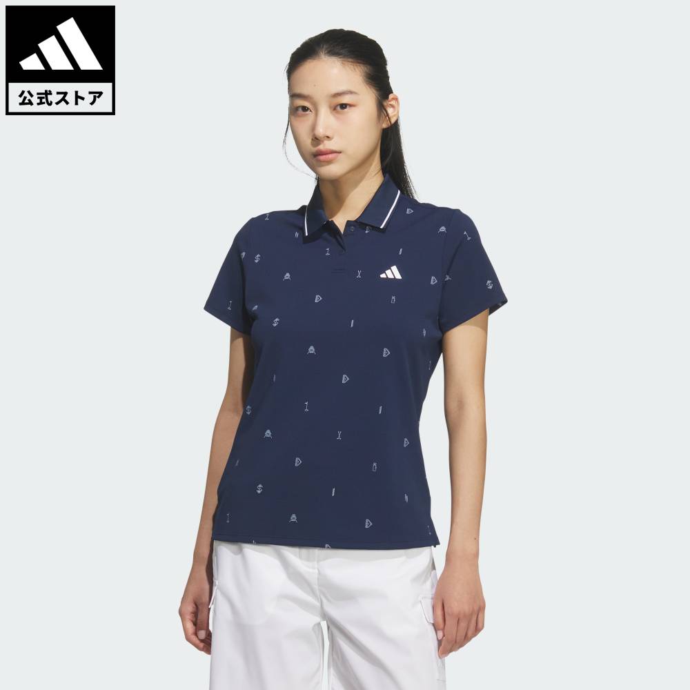 ADIDAS - 【公式】アディダス adidas 返品可 ゴルフ クライマクール モノグラム 半袖シャツ パフォーマンス レディース ウェア・服 ポロシャツ 青 ブルー KB4750