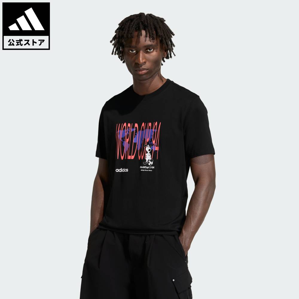 【公式】アディダス adidas 返品可 ライフスタイル アーカイブ ワールドカップ 94 グラフィック Tシャツ オリジナルス メンズ ウェア・服 Tシャツ 黒 ブラック KD1444