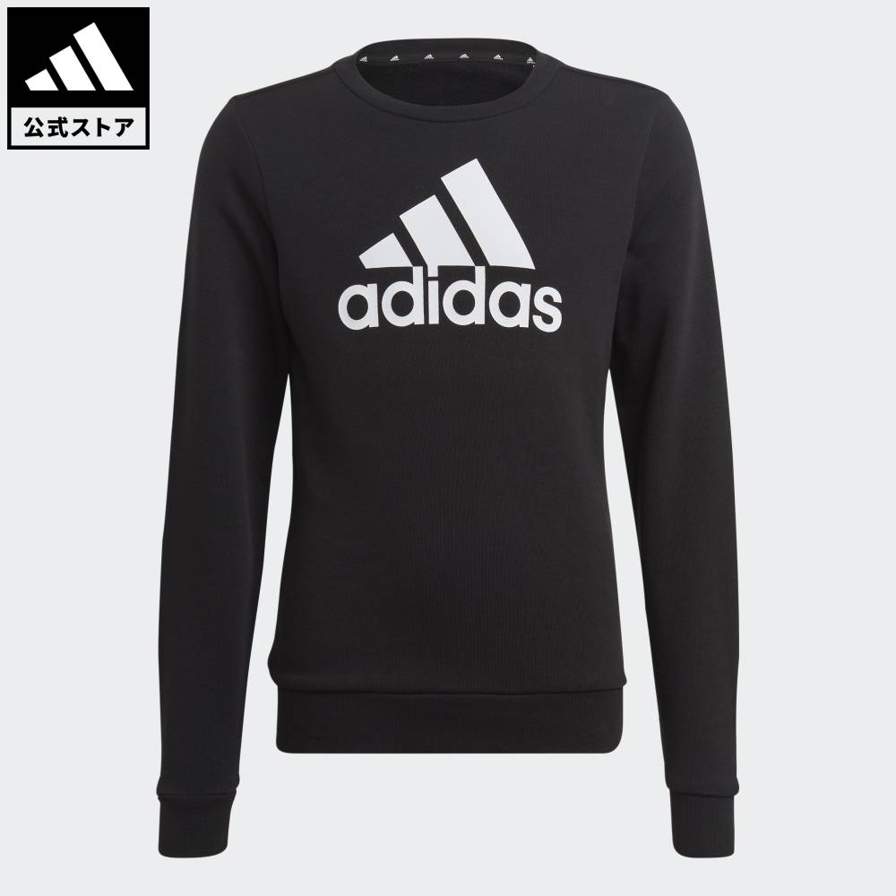 乐天商城 - 【公式】アディダス adidas 返品可 ライフスタイル エッセンシャルズ ビッグロゴ コットンスウェットシャツ スポーツウェア キッズ／子供用 ウェア・服 スウェット（トレーナー） 黒 ブラック IC6117