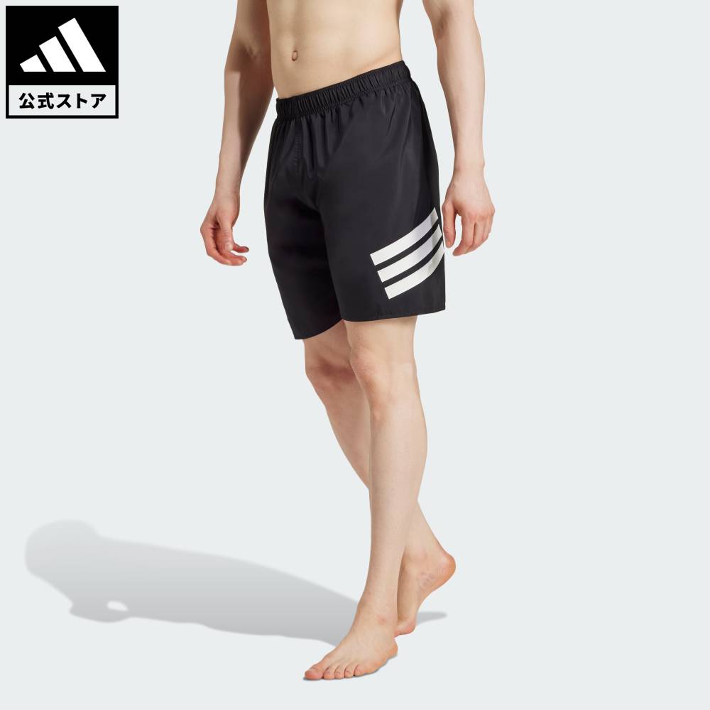【公式】アディダス adidas 返品可 水泳 スリーストライプス スイムショーツ 8インチ スポーツウェア メンズ ウェア・服 水着 黒 ブラック JF6088