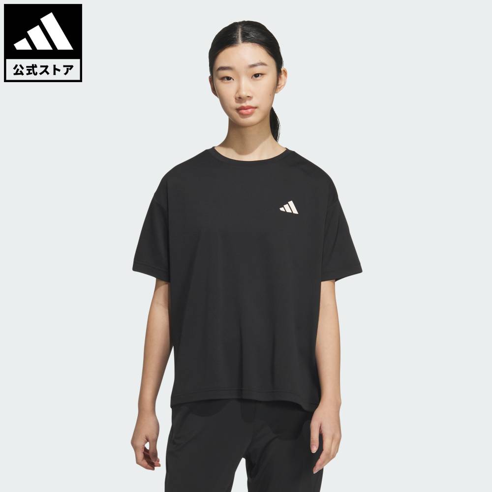 【20％OFFクーポン対象 04/29 00:00～05/06 23:59】 【公式】アディダス adidas 返品可 ライフスタイル カラット グラフィック ルーズフィット半袖Tシャツ スポーツウェア レディース ウェア・服 Tシャツ 黒 ブラック JY9133