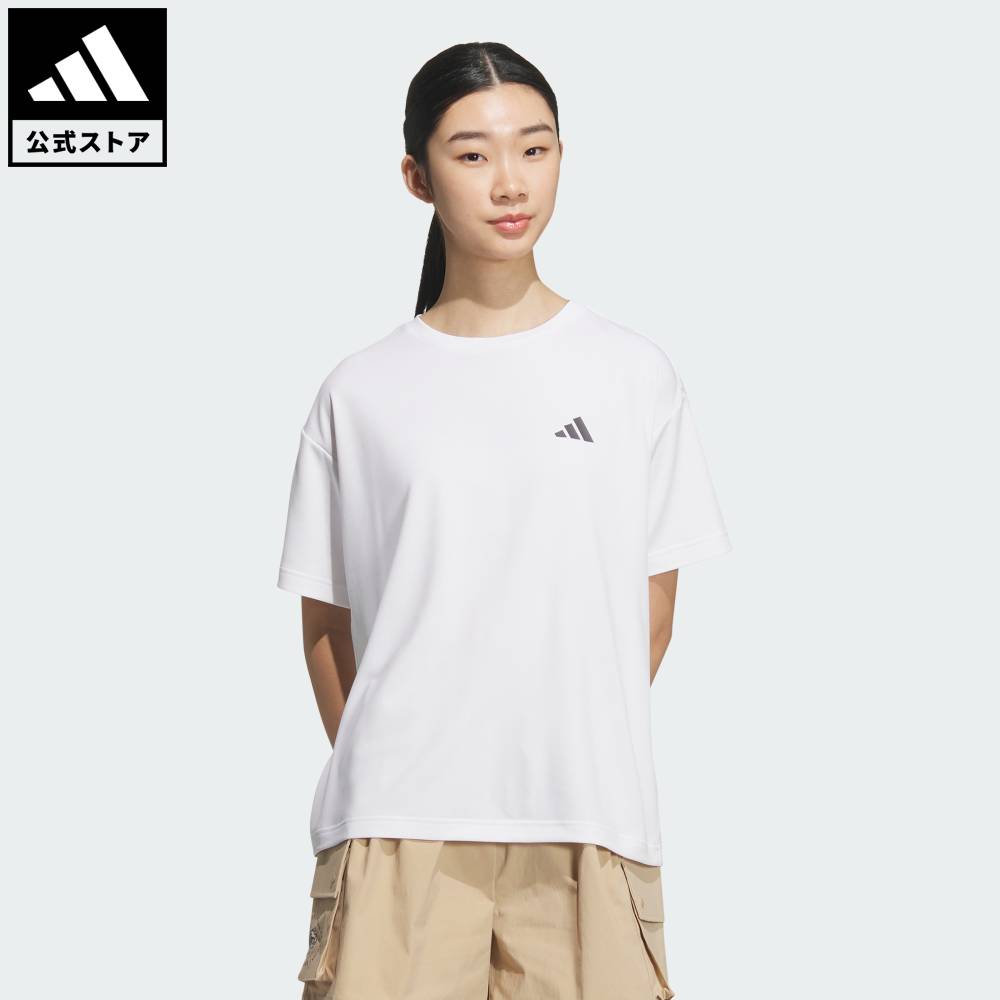【20％OFFクーポン対象 04/29 00:00～05/06 23:59】 【公式】アディダス adidas 返品可 ライフスタイル カラット グラフィック ルーズフィット半袖Tシャツ スポーツウェア レディース ウェア・服 Tシャツ 白 ホワイト JY9176