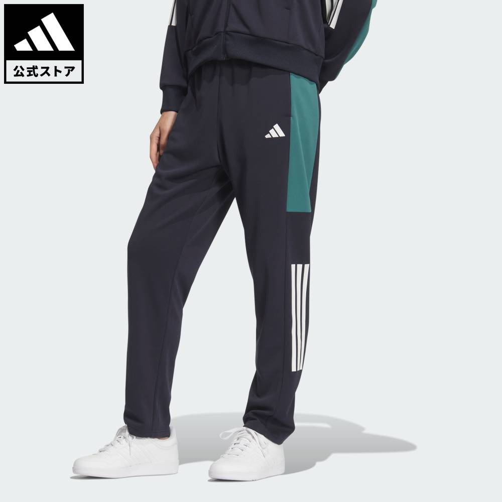 乐天商城 - 【20％OFFクーポン対象 05/09 20:00～05/20 23:59】 【公式】アディダス adidas 返品可 ライフスタイル チームルーズフィットダブルニットトラックパンツ スポーツウェア レディース ウェア・服 ボトムス 青 ブルー KA0945