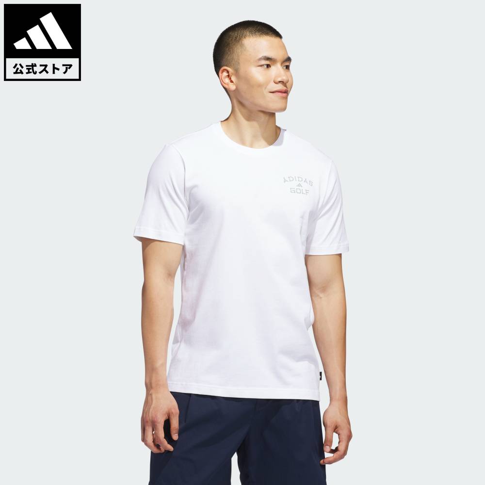 樂天商城 - 【公式】アディダス adidas 返品可 ゴルフ ゴルフ チップイン パラダイス グラフィック Tシャツ パフォーマンス メンズ ウェア・服 Tシャツ 白 ホワイト KB2416