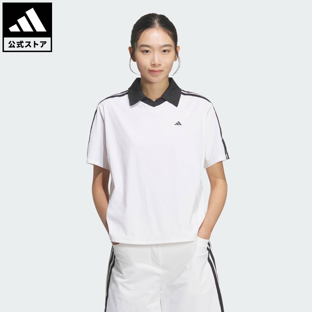 Brand：パフォーマンスSports：ゴルフCategory：ウェア・服【09cg】【color:ホワイト】【size:J/XS】 【size:J/S】 【size:J/M】 【size:J/L】 【size:J/XL】 スポーツブランドアディダス公式ショップ2026年02月時点の発売時販売価格よりも値下げしていますスリーストライプス ウーブン 半袖シャツクラシックなルックスとモダンな機能性を兼ね備えたアディダスのスリーストライプス ウーブン 半袖シャツ。コースでスタイルもパフォーマンスも妥協したくないゴルファーのためにデザインされた一枚。半袖デザインとルーズフィットのシルエットが、ラウンド中もストレスフリーな着心地に。軽く風通しの良いウーブン素材が、スイングのたびに心地よさを保ってくれる。ブランドを象徴するスリーストライプスのロゴがスタイリッシュな印象をプラスし、ラウンド中もさりげなく個性をアピール。ゴルフワードローブにぜひ加えたい、何度でも活躍してくれるファッショナブルなシャツ。アイコニックなロゴを配し、快適さとスタイルを両立するルーズフィットのウーブンシャツ。ルーズフィットナイロン87% / ポリウレタン13%、リブ部分：綿95% / ポリウレタン5%商品番号：KD7206色：Whiteモデル：DD161スポーツ：ゴルフSize胸囲うしろ着丈袖丈J/XSJ/SJ/MJ/LJ/XL96cm100cm104cm108cm111cm54cm55cm55cm56cm56cm12cm12cm14cm13cm13cm※ 上記の数値はそれぞれのサイズにおける製品の寸法を表しています。※ 商品によっては、表示の寸法から若干の誤差（1～2cm）が発生する場合があります。※ 同じサイズでも、製品の素材の特徴やデザインによって着用感が異なる場合があります。Other Color