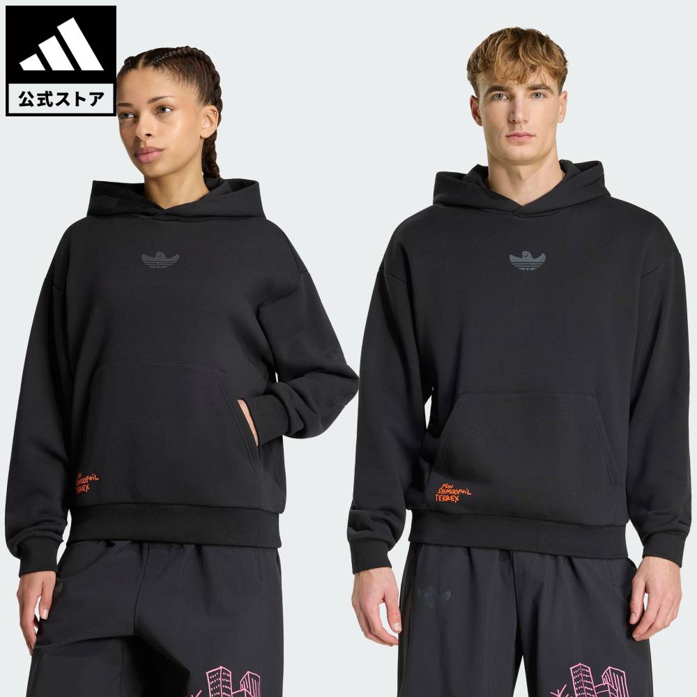 乐天商城 - 【公式】アディダス adidas 返品可 ハイキング シュムーフォイル x テレックス Xploric パーカー アディダス テレックス ユニセックス ウェア・服 パーカー（フーディー） 黒 ブラック KE8991
