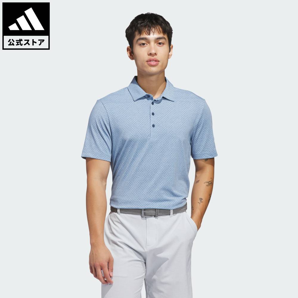 乐天商城 - 【ポイント10倍 5/9 20:00～5/20 23:59】 【公式】アディダス adidas 返品可 ゴルフ アルティメット365+ GO-TO プリント ポロシャツ パフォーマンス メンズ ウェア・服 ポロシャツ 青 ブルー KF0112 【PT】