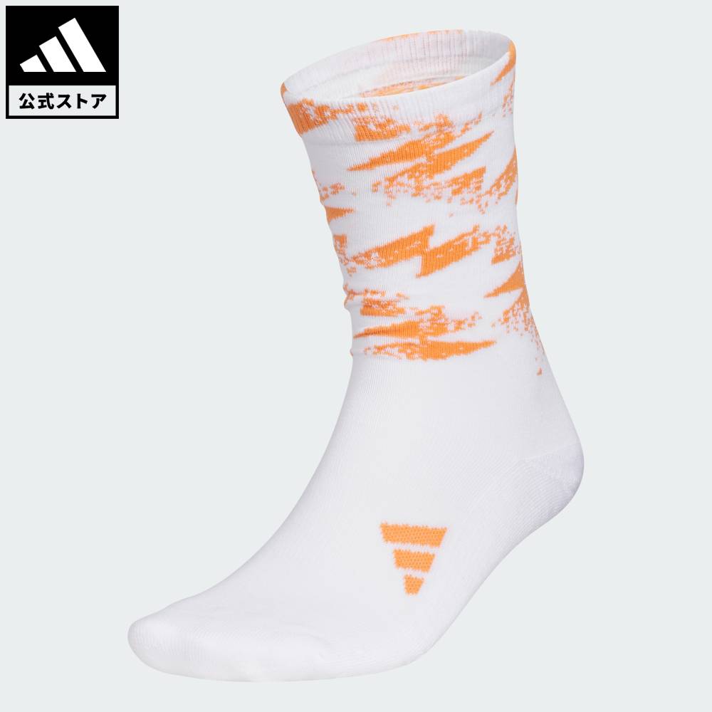 乐天商城 - 【ポイント10倍 04/29 00:00～05/06 23:59】 【公式】アディダス adidas 返品可 ゴルフ グラフィック クルーソックス パフォーマンス ユニセックス アクセサリー ソックス・靴下 白 ホワイト KF0480 【PT】