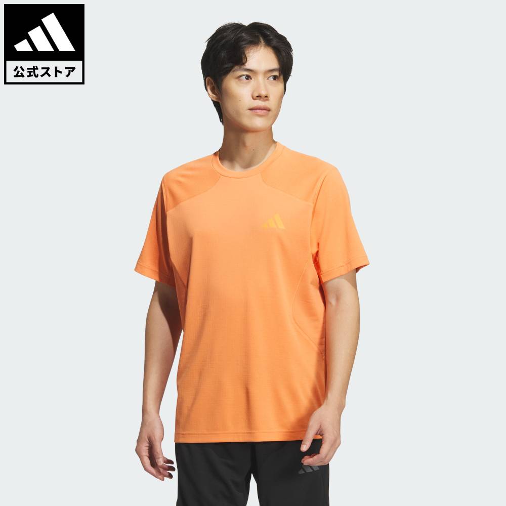 乐天商城 - 【公式】アディダス adidas 返品可 ジム・トレーニング メンズ　クールセンサー半袖Tシャツ パフォーマンス メンズ ウェア・服 Tシャツ オレンジ KF6125