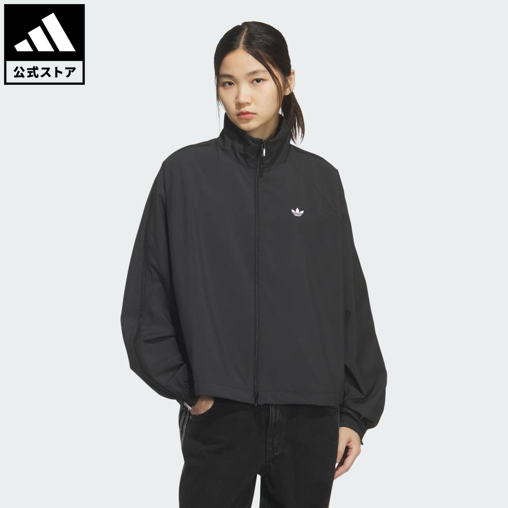 乐天商城 - 【ポイント20倍 5/9 20:00～5/20 23:59】 【公式】アディダス adidas 返品可 ライフスタイル スリーストライプス ジップ トラックトップ（ジャージ） オリジナルス レディース ウェア・服 ジャケット 黒 ブラック HZ0849 【PT】