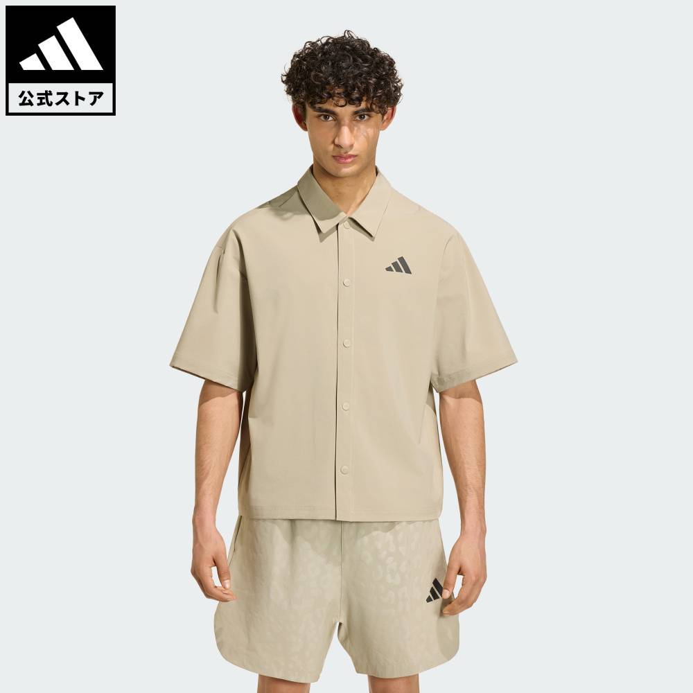 樂天商城 - 【公式】アディダス adidas 返品可 ライフスタイル シティ テック シャツ スポーツウェア メンズ ウェア・服 シャツ ブラウン JY5841