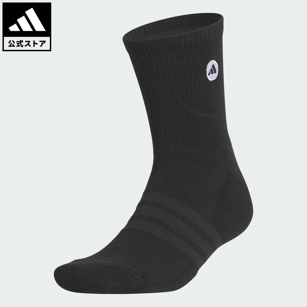 乐天商城 - 【ポイント10倍 5/9 20:00～5/20 23:59】 【公式】アディダス adidas 返品可 ゴルフ ハーフ クルーソックス パフォーマンス ユニセックス アクセサリー ソックス・靴下 黒 ブラック JZ2967 【PT】