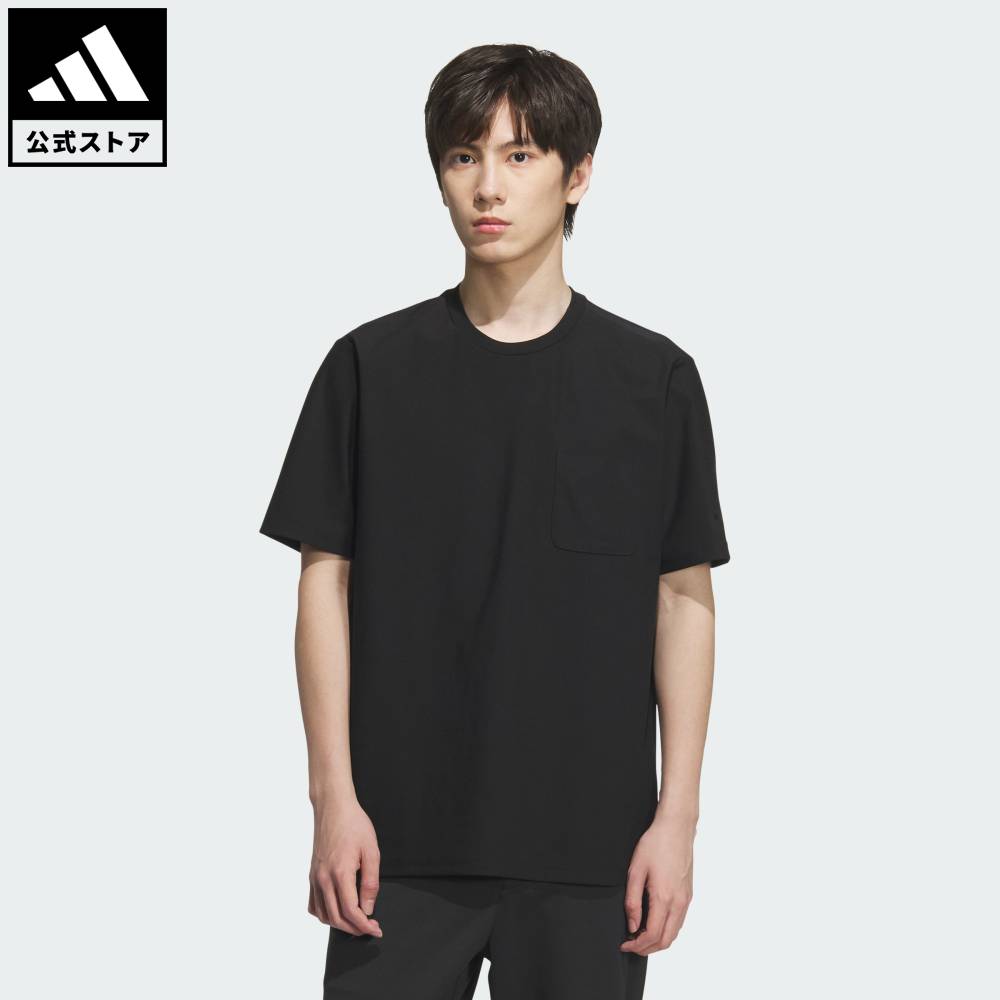 乐天商城 - 【ポイント20倍 5/9 20:00～5/20 23:59】 【公式】アディダス adidas 返品可 ライフスタイル プレミアム カジュアル レギュラーフィット 軽量 ニット 半袖 ポケットTシャツ スポーツウェア メンズ ウェア・服 Tシャツ 黒 ブラック KA1231 【PT】