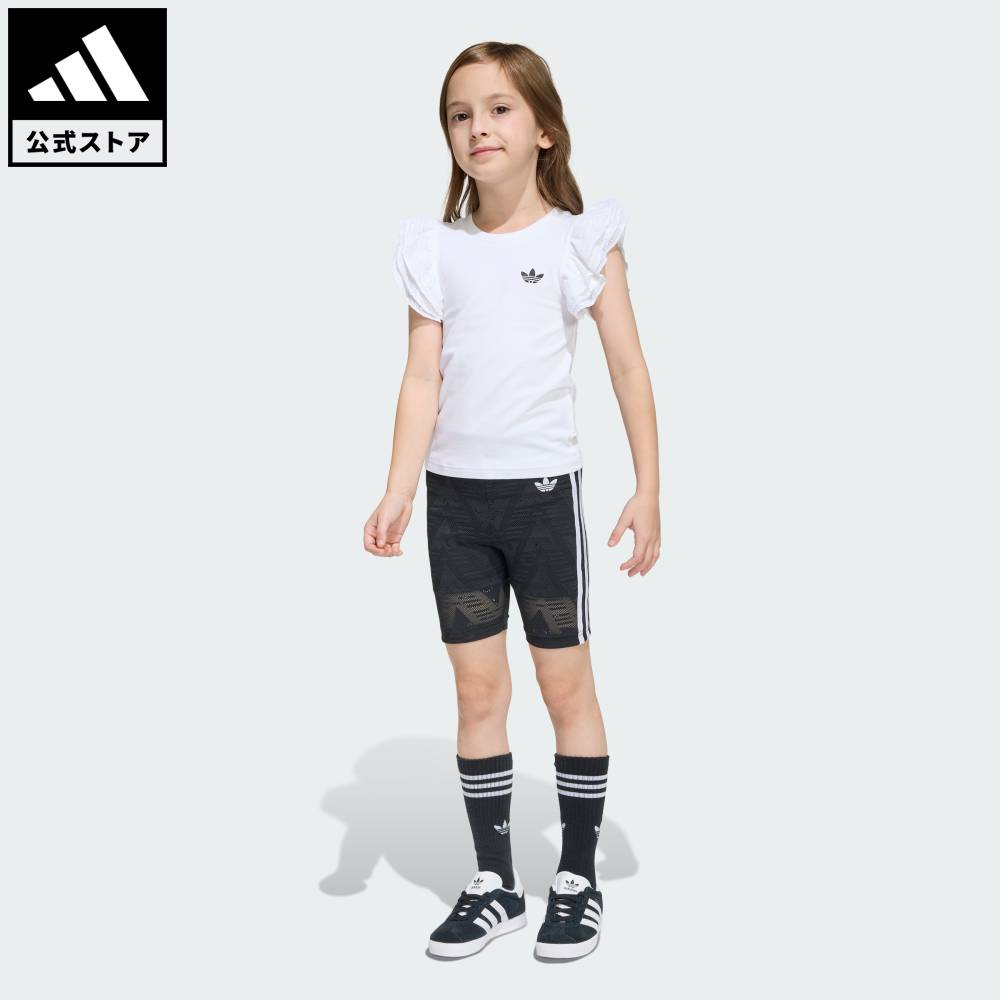 樂天商城 - 【公式】アディダス adidas 返品可 ライフスタイル レース サイクリング ショーツ 半袖Tシャツ セット オリジナルス キッズ／子供用 ウェア・服 ジャージ 白 ホワイト KC6795