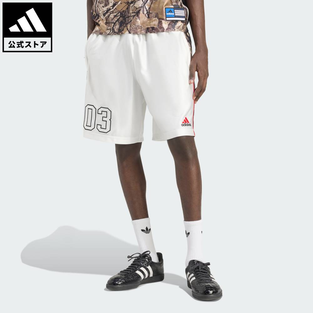乐天商城 - 【40％OFFクーポン対象 05/09 20:00～05/20 23:59】 【公式】アディダス adidas 返品可 ライフスタイル アディダス オリジナルス 迷彩柄 ショーツ オリジナルス メンズ ウェア・服 ショートパンツ・短パン 白 ホワイト KD6260