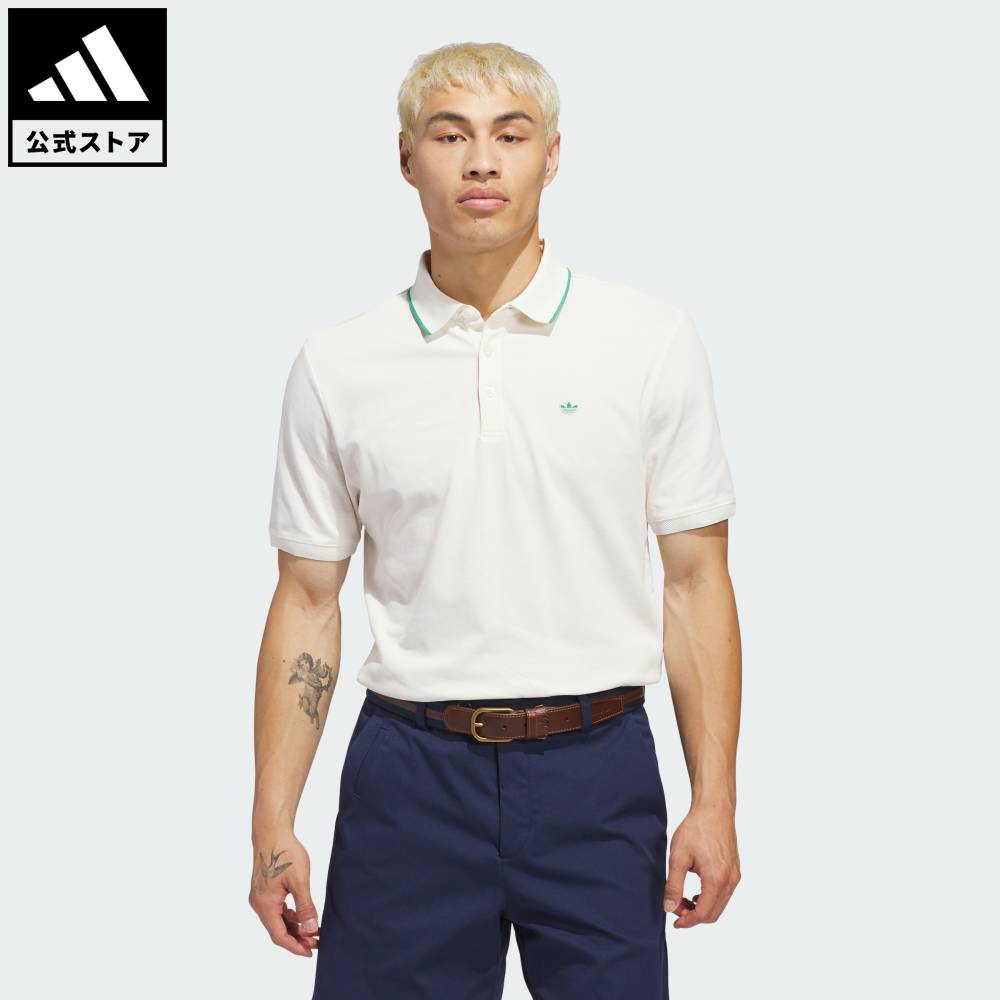 樂天商城 - 【公式】アディダス adidas 返品可 ゴルフ ツイストニット ワンポイントロゴ 半袖ポロ パフォーマンス メンズ ウェア・服 ポロシャツ 白 ホワイト KB8617