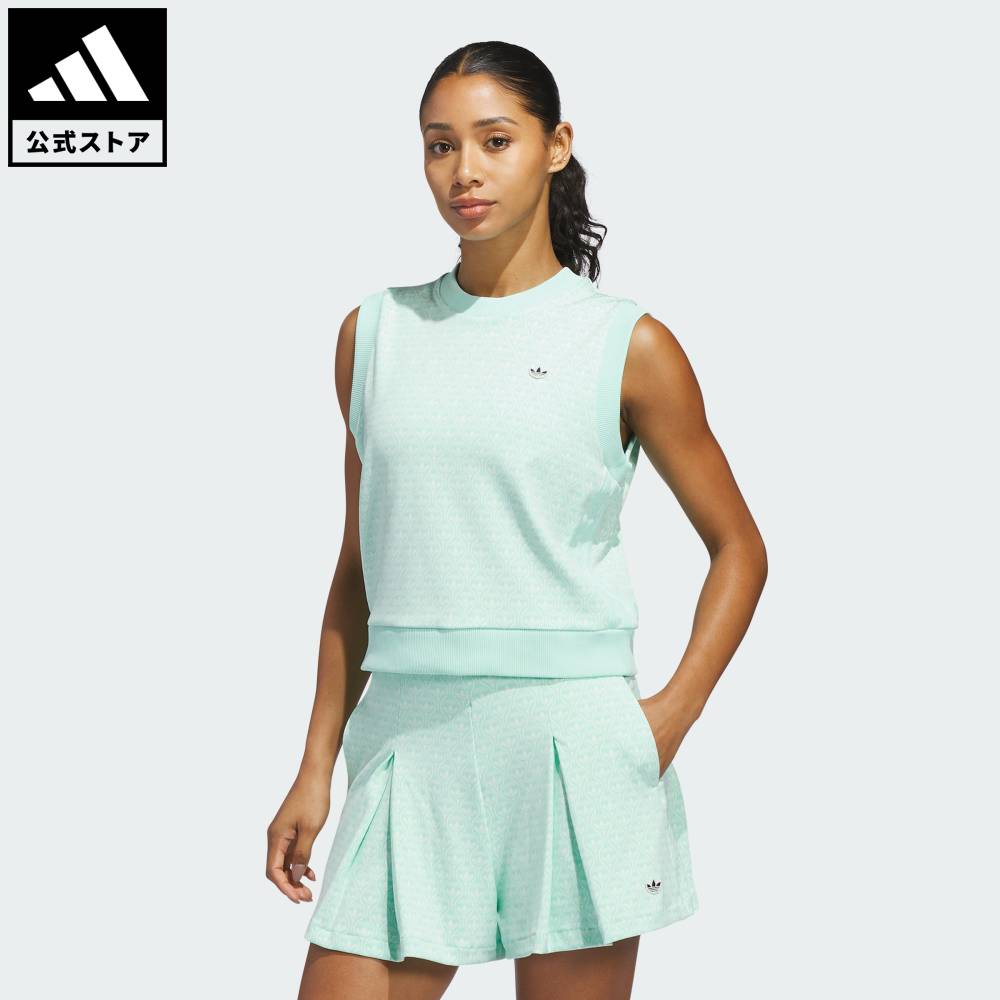 乐天商城 - 【公式】アディダス adidas 返品可 ゴルフ オリジナルス オール オーバー ベスト オリジナルス レディース ウェア・服 ジャケット 緑 グリーン KC1386