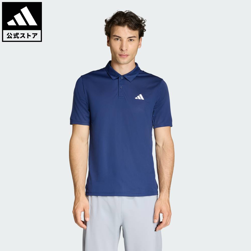 乐天商城 - 【公式】アディダス adidas 返品可 ジム・トレーニング ワークアウト エッセンシャル ベース ポロシャツ パフォーマンス メンズ ウェア・服 ポロシャツ 青 ブルー KD5437