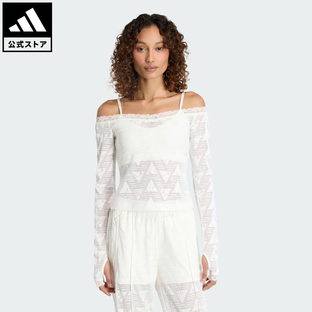 【ポイント20倍 04/29 00:00～05/06 23:59】 【公式】アディダス adidas 返品可 ライフスタイル レース バルドー トップ オリジナルス レディース ウェア・服 Tシャツ 白 ホワイト KE3458 【PT】