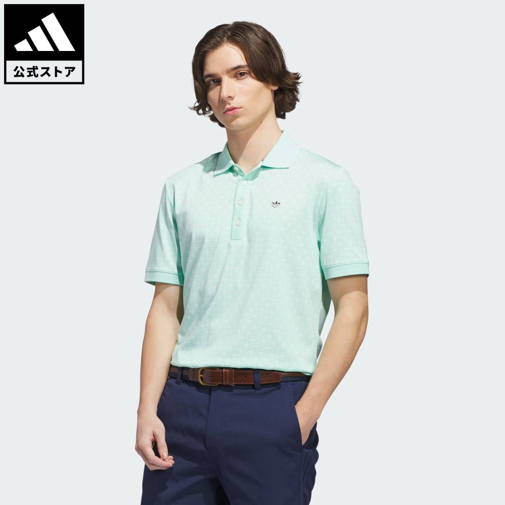 乐天商城 - 【公式】アディダス adidas 返品可 ゴルフ オリジナルス オールオーバー トレフォイル ポロ オリジナルス メンズ ウェア・服 ポロシャツ 緑 グリーン KE6140