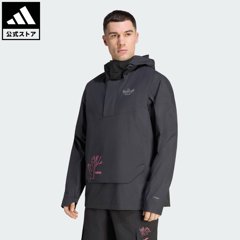 【公式】アディダス adidas 返品可 ハイキング テレックス Xploric 2.5層構造 クライマプルーフ アノラックジャケット アディダス テレックス メンズ ウェア・服 ジャケット 黒 ブラック KE6813