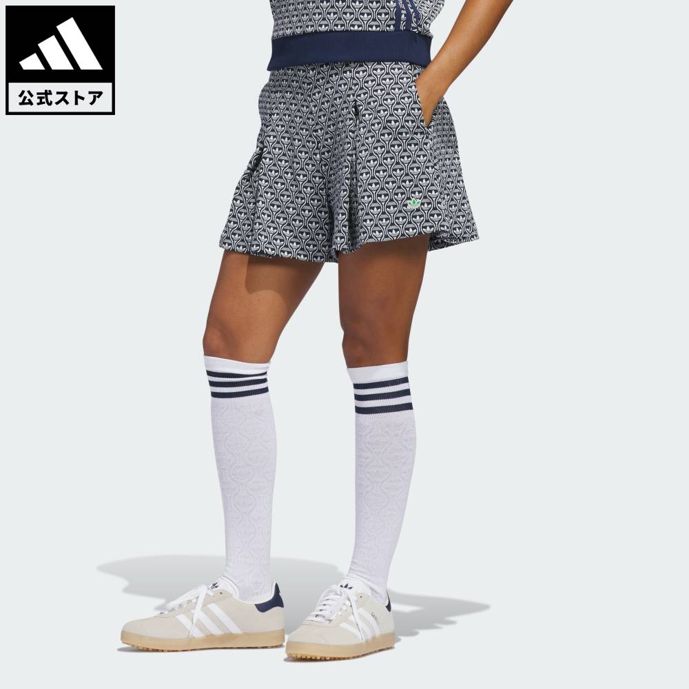 ADIDAS - 【公式】アディダス adidas 返品可 ゴルフ オリジナルス オールオーバー ショートパンツ オリジナルス レディース ウェア・服 ショートパンツ・短パン 青 ブルー KE7778