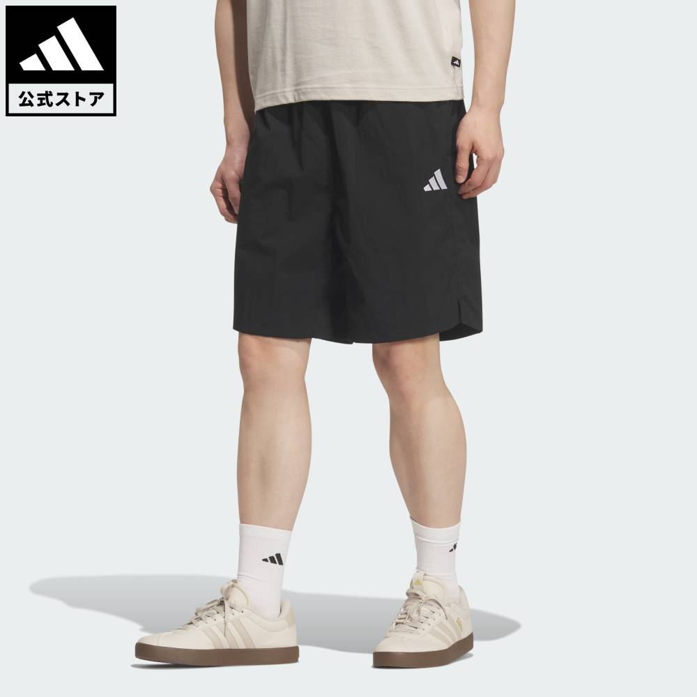 乐天商城 - 【ポイント20倍 5/9 20:00～5/20 23:59】 【公式】アディダス adidas 返品可 ライフスタイル マストハブ ルーズフィット ウーブン8インチ バギー ショーツ スポーツウェア メンズ ウェア・服 ショートパンツ・短パン 黒 ブラック KF3747 【PT】