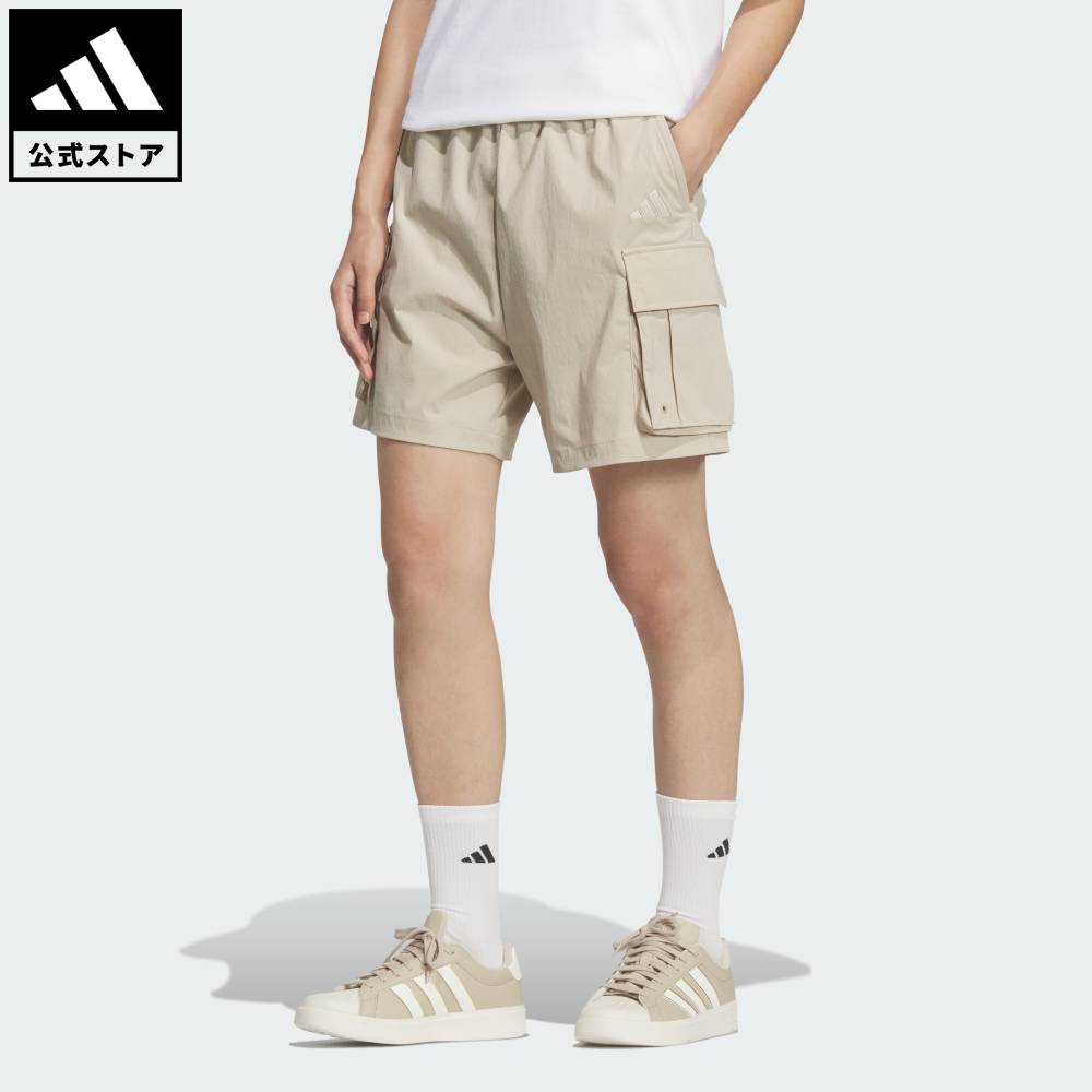 樂天商城 - 【ポイント20倍 05/23 20:00～05/27 01:59】 【公式】アディダス adidas 返品可 ライフスタイル スタジアム クローム ルーズフィット ウーブン カーゴ ショーツ スポーツウェア レディース ウェア・服 ショートパンツ・短パン ベージュ KF8221 【PT】