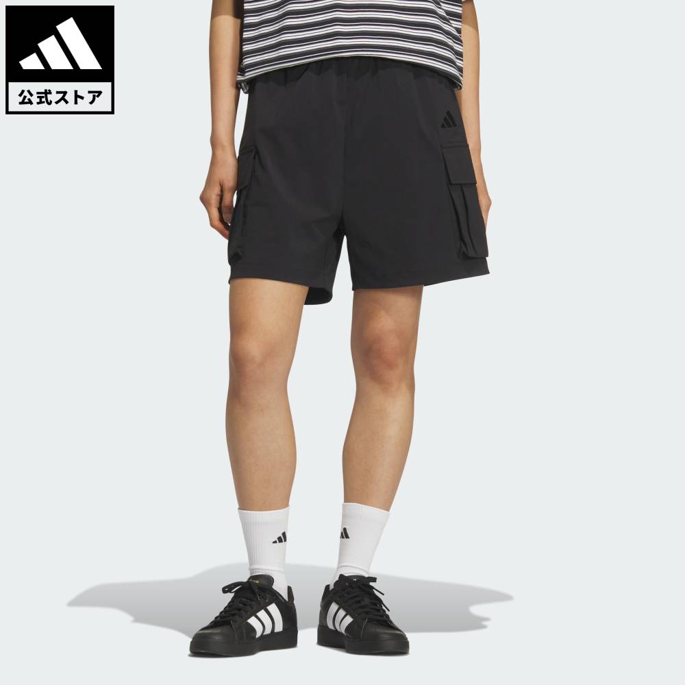 乐天商城 - 【ポイント20倍 5/9 20:00～5/20 23:59】 【公式】アディダス adidas 返品可 ライフスタイル スタジアム クローム ルーズフィット ウーブン カーゴ ショーツ スポーツウェア レディース ウェア・服 ショートパンツ・短パン 黒 ブラック KF8222 【PT】