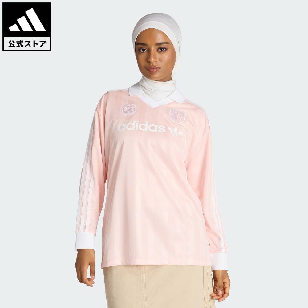 【ポイント20倍 5/9 20:00～5/20 23:59】 【公式】アディダス adidas 返品可 ライフスタイル サッカー 長袖 Tシャツ オリジナルス レディース ウェア・服 Tシャツ ピンク KV2036 【PT】