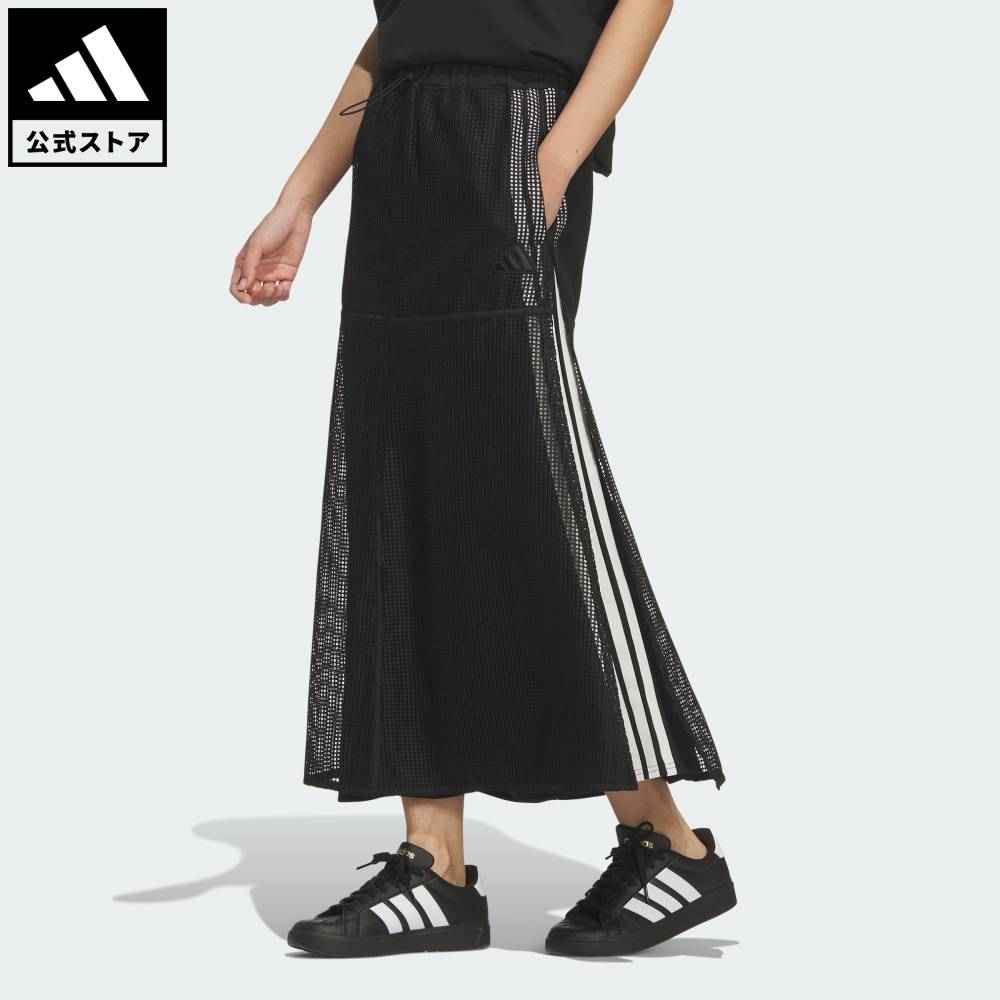 乐天商城 - 【ポイント20倍 5/9 20:00～5/20 23:59】 【公式】アディダス adidas 返品可 ライフスタイル マストハブ メッシュ レイヤードスカート スポーツウェア レディース ウェア・服 スカート 黒 ブラック KV4679 【PT】