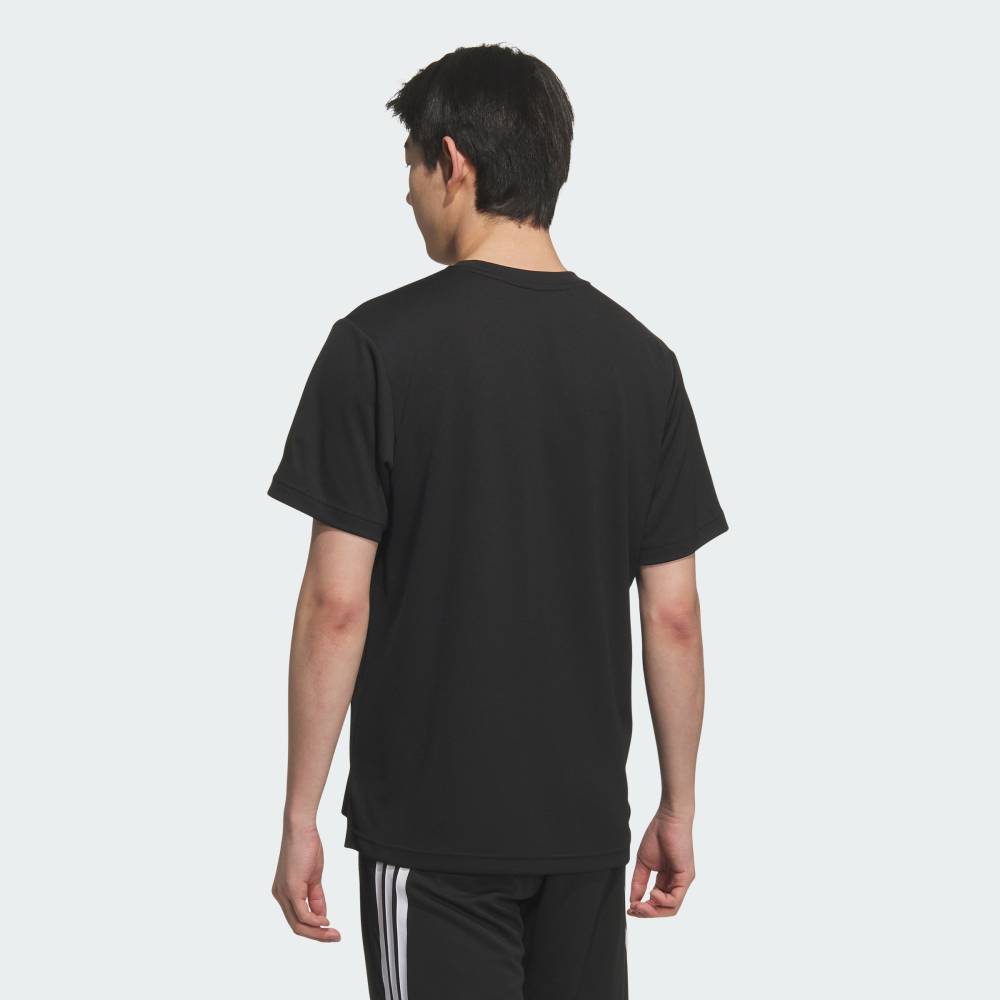 【ポイント20倍 5/9 20:00～5/20 23:59】 【公式】アディダス adidas 返品可 ジム・トレーニング テック エッセンシャルズ ビッグロゴ グラフィック レギュラーフィット Tシャツ パフォーマンス メンズ ウェア・服 Tシャツ 黒 ブラック KV6954 【PT】