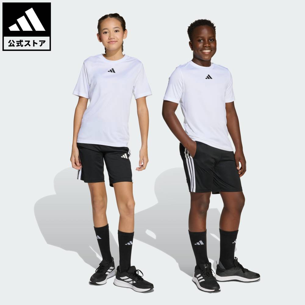【ポイント20倍 04/29 00:00～05/06 23:59】 【公式】アディダス adidas 返品可 ジム・トレーニング トレイン エッセンシャルズ スリーストライプス 半袖Tシャツセット キッズ スポーツウェア キッズ／子供用 ウェア・服 ジャージ 白 ホワイト JW4973 【PT】（楽天・adidas Online Shop 楽天市場店）