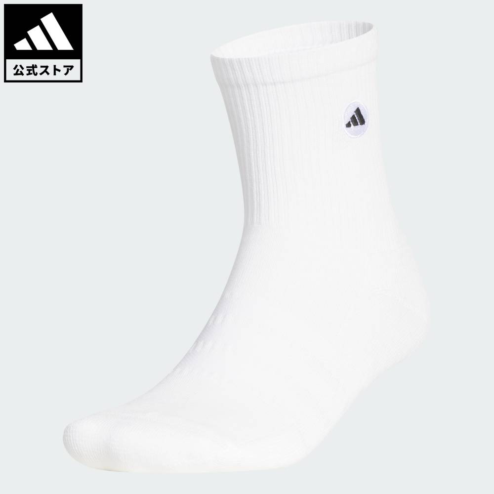 乐天商城 - 【ポイント10倍 5/9 20:00～5/20 23:59】 【公式】アディダス adidas 返品可 ゴルフ ハーフ クルーソックス パフォーマンス ユニセックス アクセサリー ソックス・靴下 白 ホワイト JZ2966 【PT】