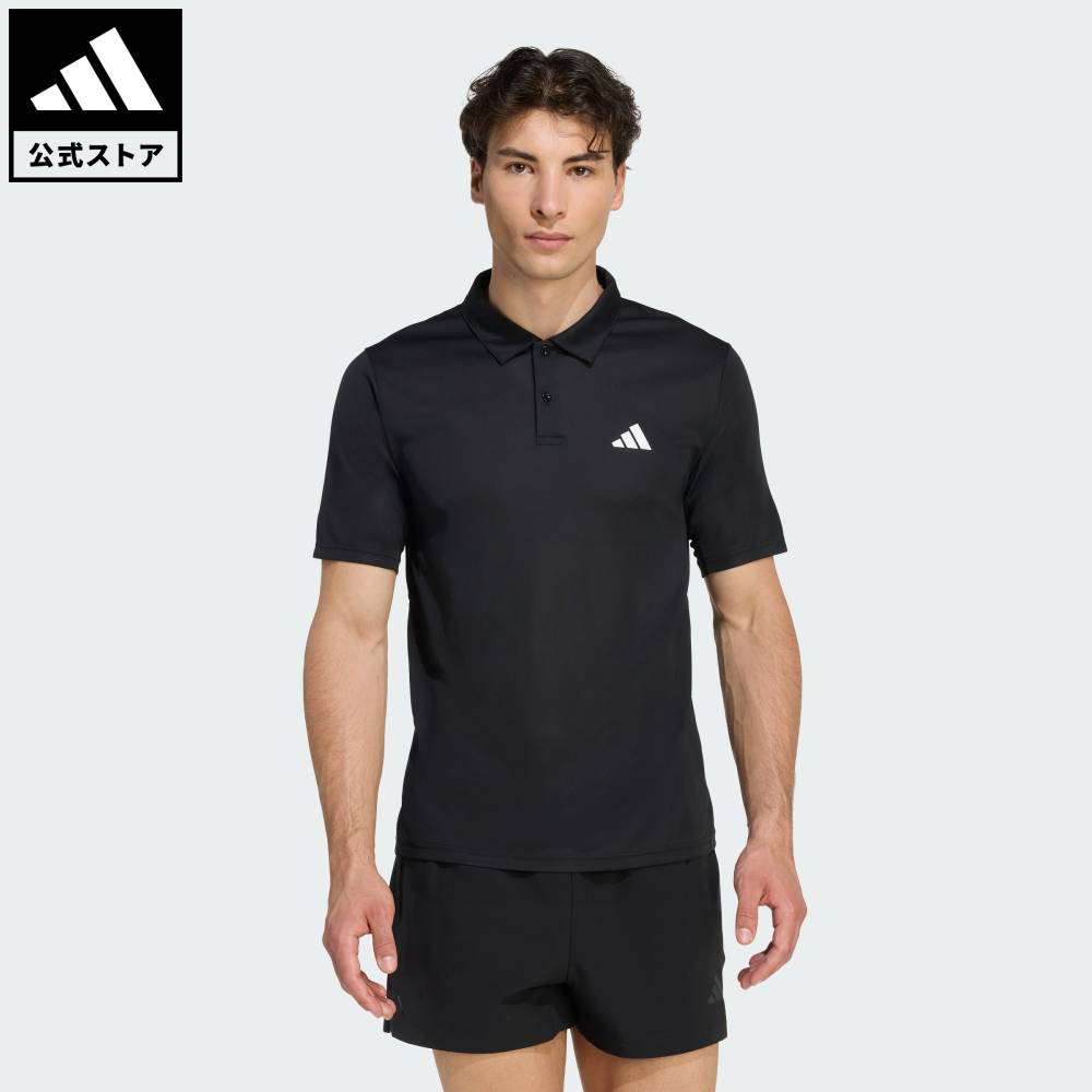 乐天商城 - 【公式】アディダス adidas 返品可 ジム・トレーニング ワークアウト エッセンシャル ベース ポロシャツ パフォーマンス メンズ ウェア・服 ポロシャツ 黒 ブラック KA3563